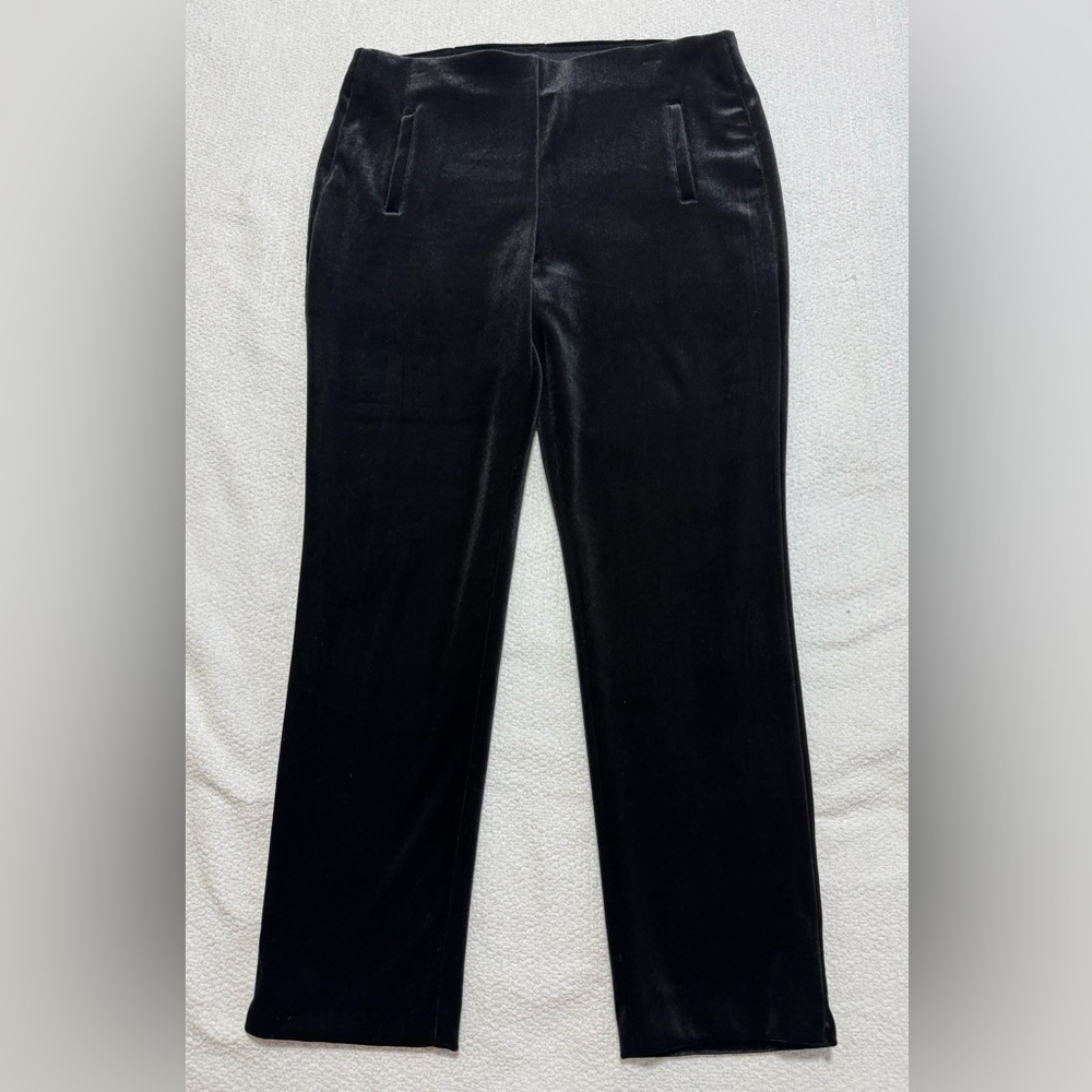 CHICOS Black Velvet Straight-Leg Pants